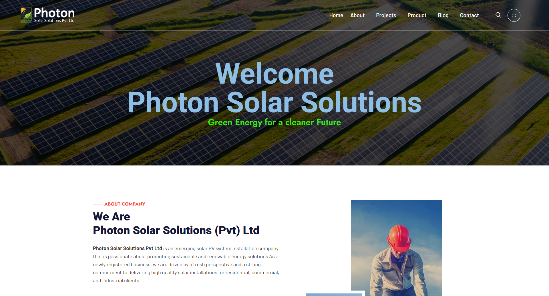 Photon Solar Solutions - Corporate Renewable Energy Website