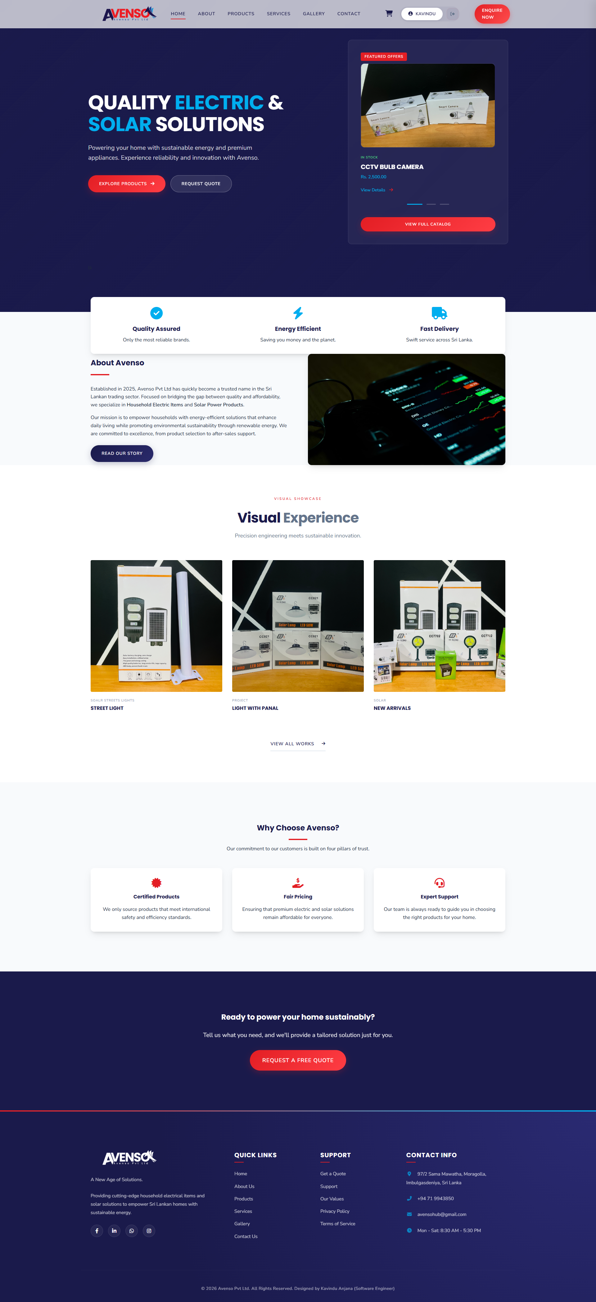 Avenso Pvt Ltd Website