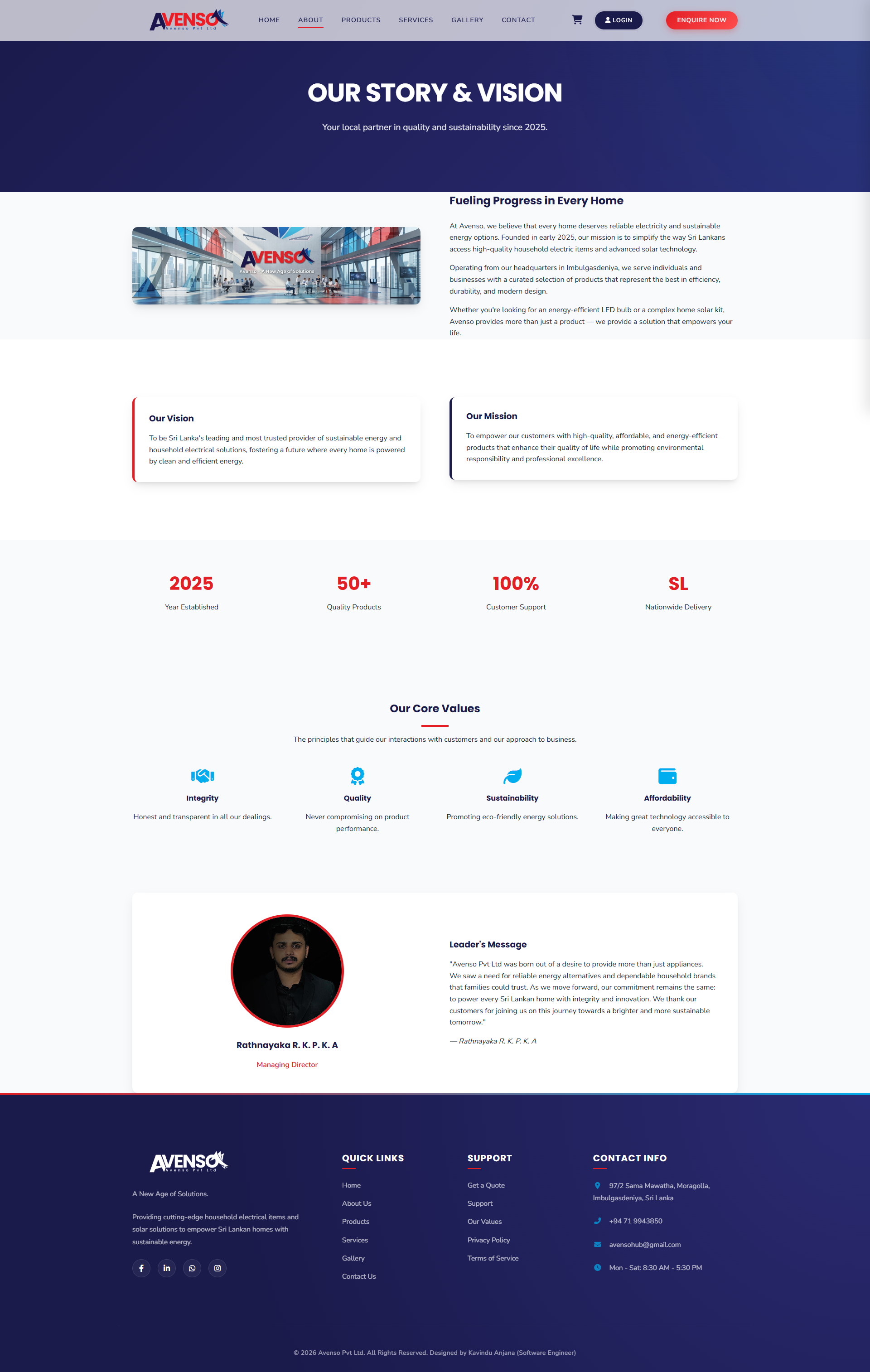 Avenso Pvt Ltd Website