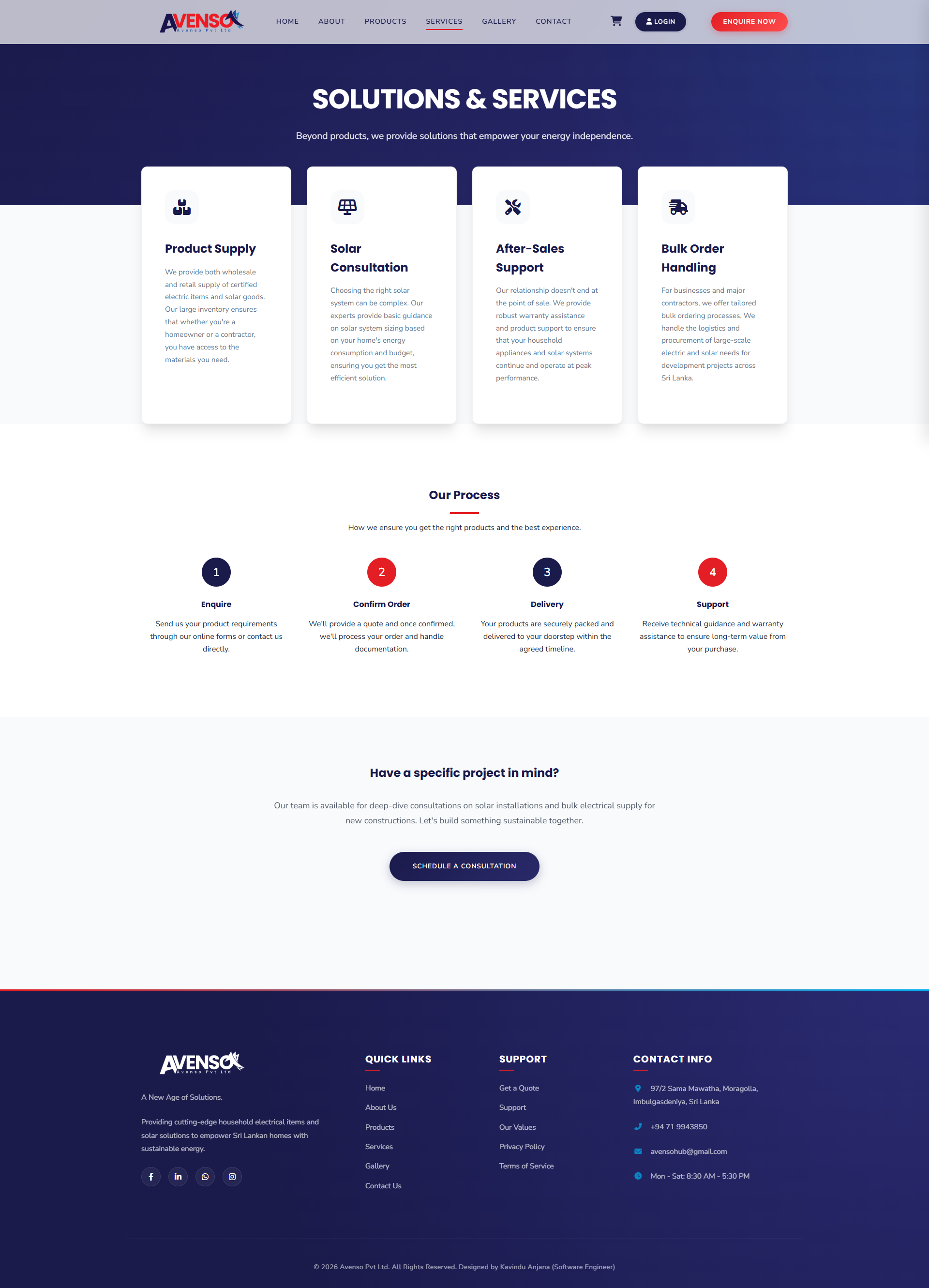 Avenso Pvt Ltd Website